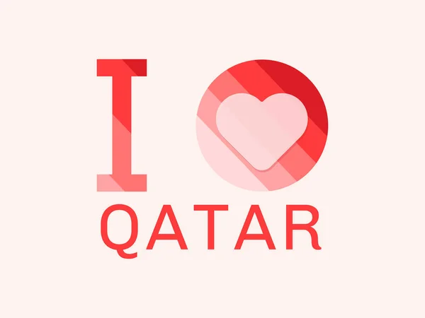Amo Qatar Con Forma Corazón Vector — Archivo Imágenes Vectoriales