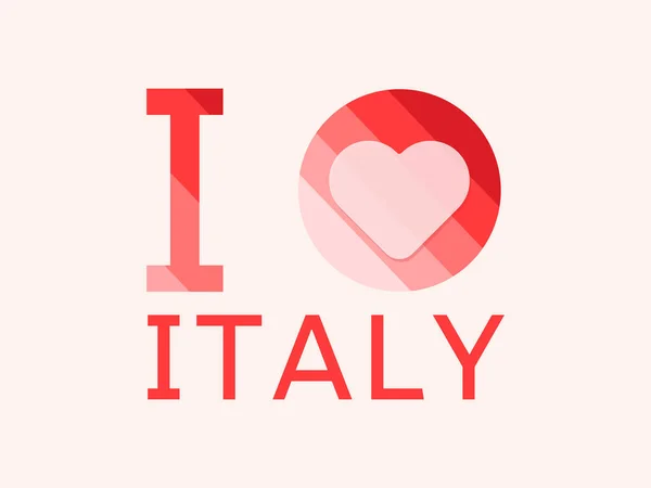 Love Italy Heart Shape Vector — Stock Vector