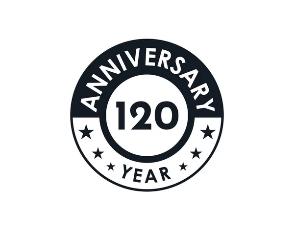 120 Anos Design Vetor Crachá Aniversário — Vetor de Stock