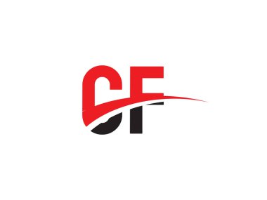 CF Harf İlk Logo Tasarımı Şablonu