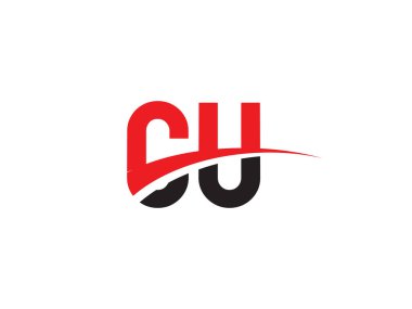 CU Harf İlk Logo Tasarımı Şablonu