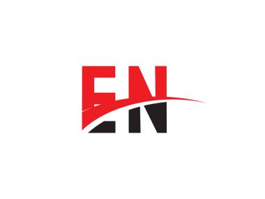 EN Harfi İlk Logo Tasarımı Şablonu