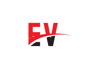 EV Harf İlk Logo Tasarımı Şablonu