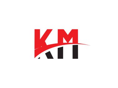 KM Harf İlk Logo Tasarımı Şablonu
