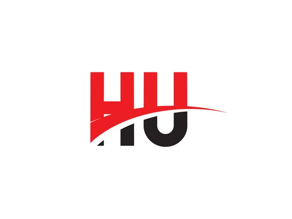 Hu字母初始标志设计模板 — 图库矢量图片