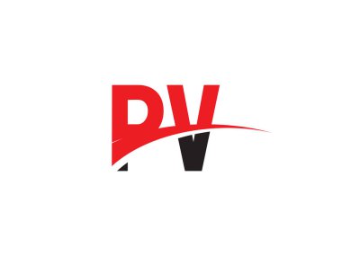 PV Harf İlk Logo Tasarımı Şablonu