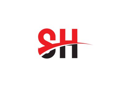 SH Harf İlk Logo Tasarım Şablonu