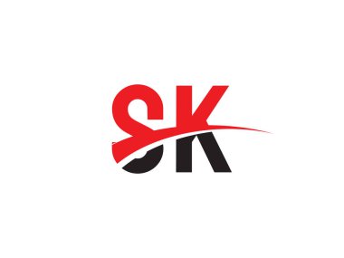 SK Harf İlk Logo Tasarımı Şablonu