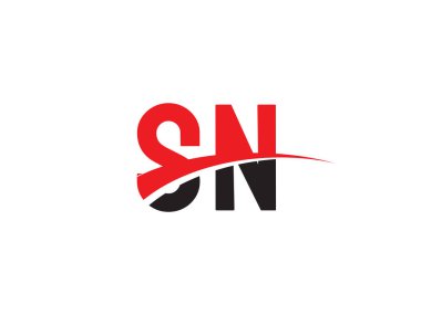 SN Harf İlk Logo Tasarım Şablonu