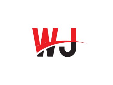 WJ Harf İlk Logo Tasarım Şablonu