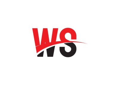 WS Harf İlk Logo Tasarım Şablonu