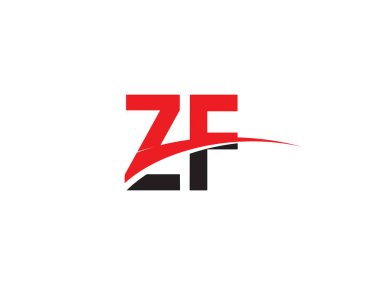 ZF Harf İlk Logo Tasarımı Şablonu