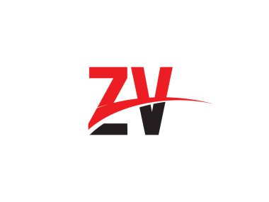 ZV Harf İlk Logo Tasarımı Şablonu