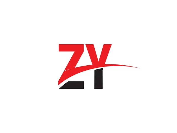 Zyレター初期ロゴデザインテンプレート — ストックベクタ