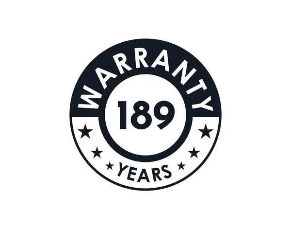 189 Anos Logotipo Garantia Isolado Fundo Branco —  Vetores de Stock