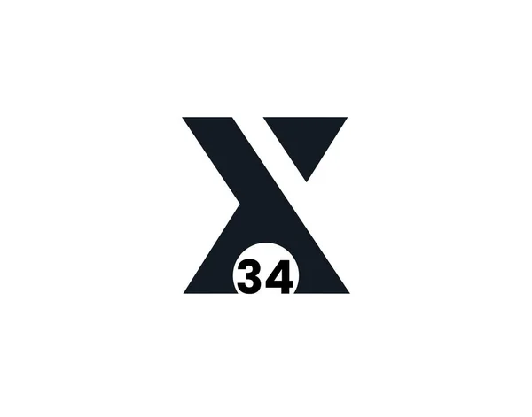 X34 34X Anfangsbuchstabe Logo — Stockvektor