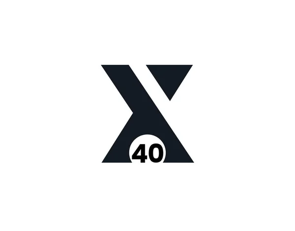 X40 40X Inicial Logo Letra — Archivo Imágenes Vectoriales