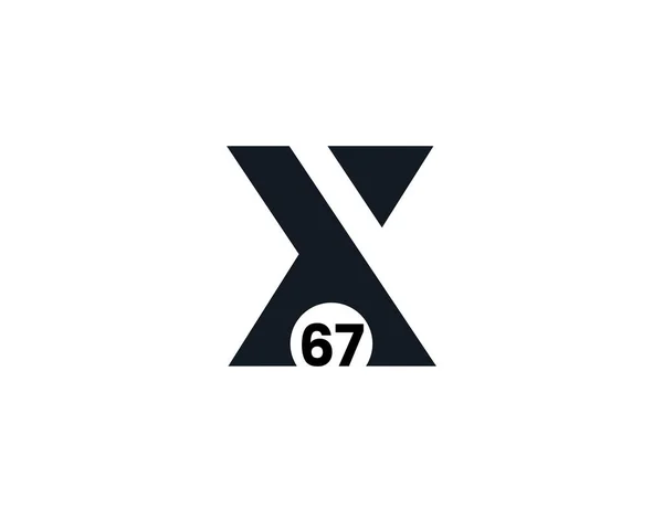 X67 67X Logo Inicial Letra — Archivo Imágenes Vectoriales