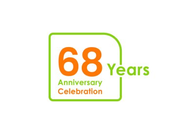 68. Yıldönümü Kutlama Vektör Şablonu Tasarım İllüstrasyonu