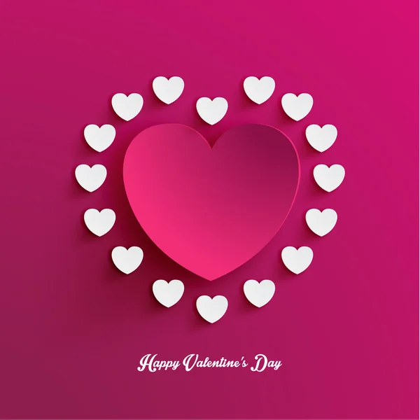 Heart Shape Valentine's Day Paper Cut-out Vector — Stock Vector