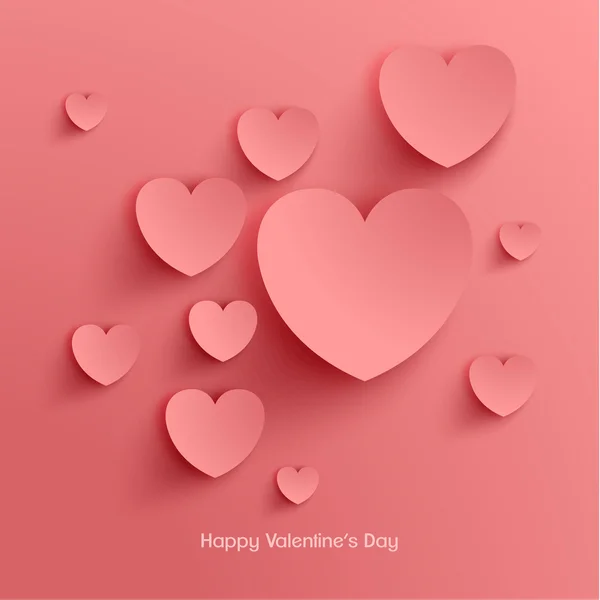 Vector recortado de papel de San Valentín en forma de corazón — Vector de stock