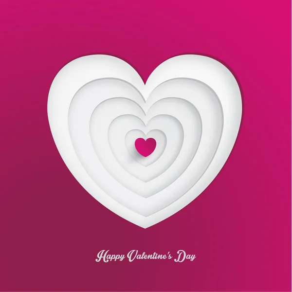 Heart Shape Valentine's Day Paper Cut-out Vector — Stock Vector