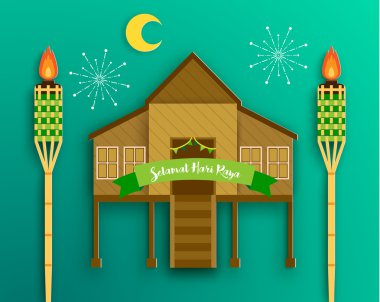 Selamat Hari Raya vektör tasarımı