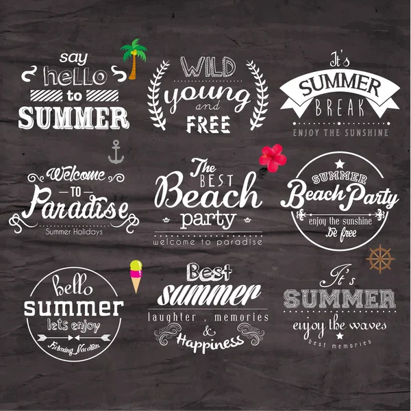Typografie zomervakantie Badge Design — Stockvector