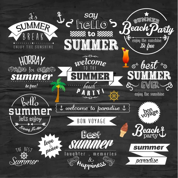 Tipografía Insignia de vacaciones de verano Diseño vectorial — Vector de stock