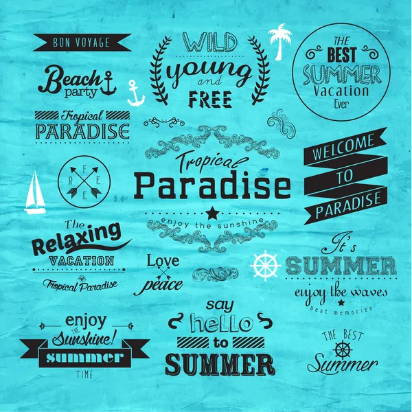 Typography Summer Holiday Badge Vector Design — Stock Vector