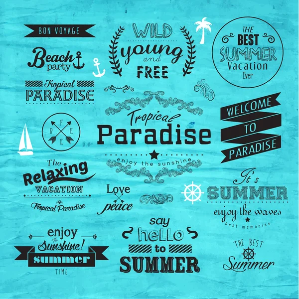 Typografie Sommerurlaub Abzeichen Vektor Design — Stockvektor