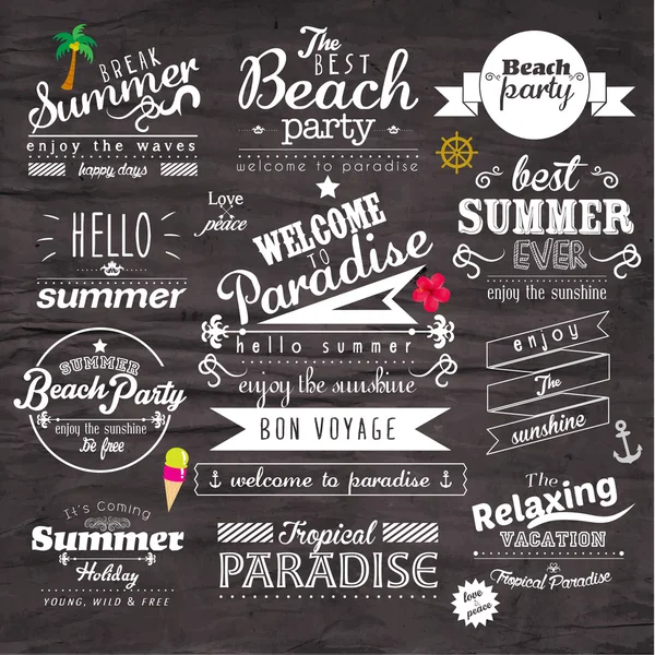 Typografie zomervakantie Badge Vector Design — Stockvector