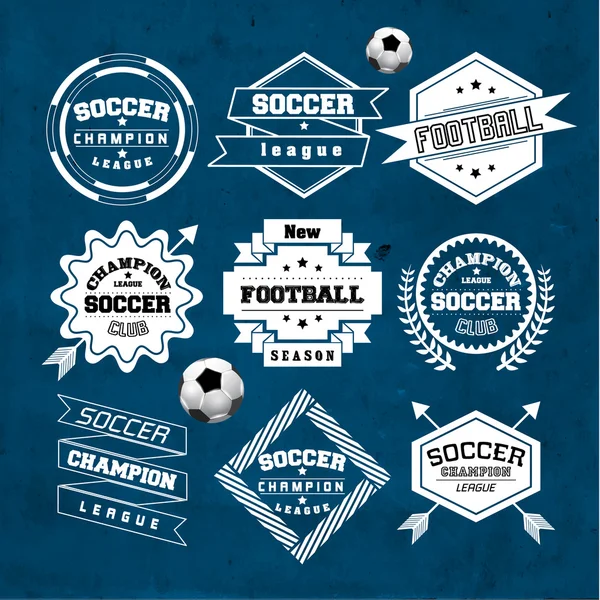 Fotbal fotbal typografie odznak designový prvek — Stockový vektor