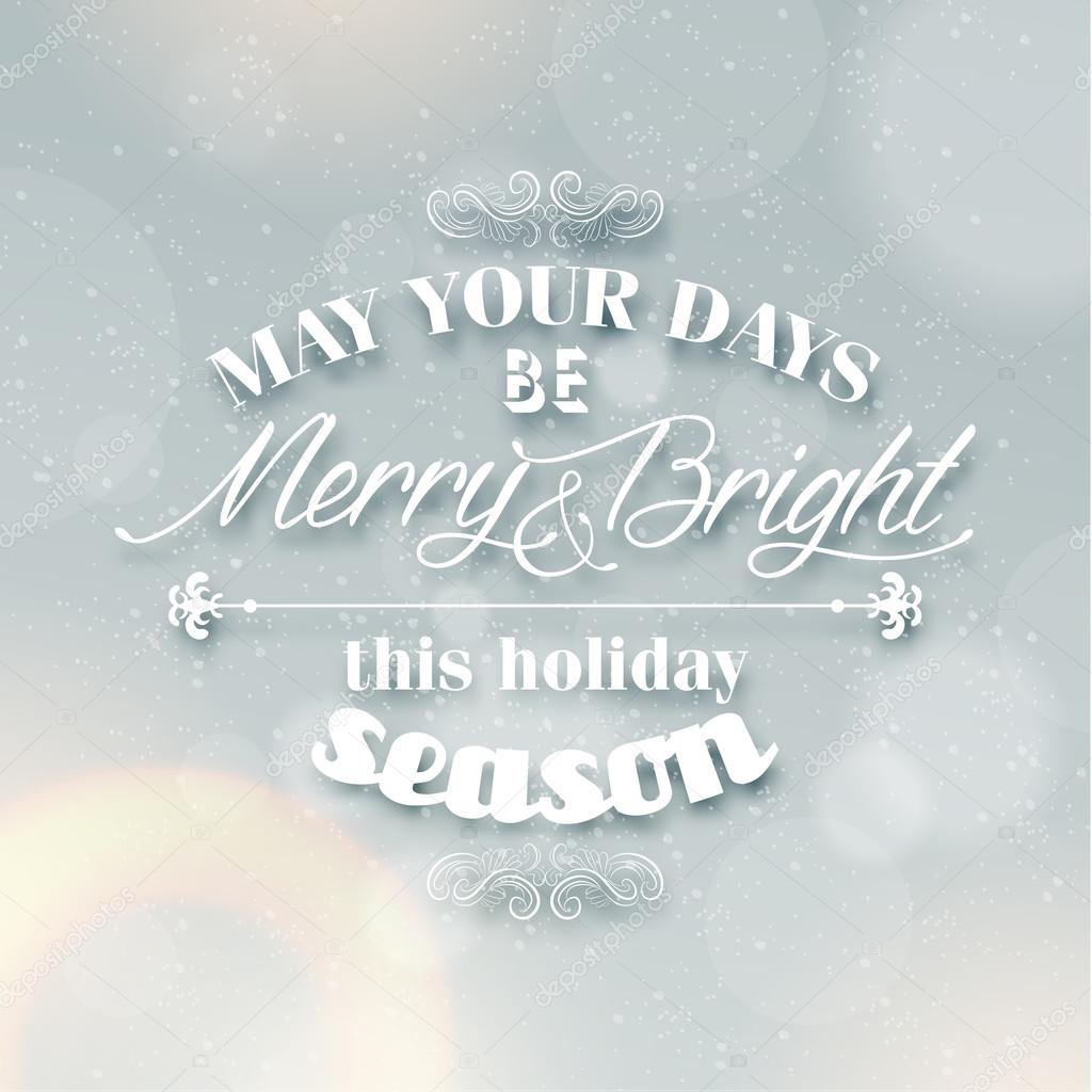 Merry Christmas Season Greetings Quote Vector Design — Wektor od quinky