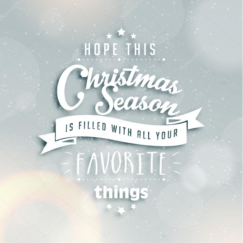 Merry Christmas Season Greetings Quote Vector Design — Wektor od quinky