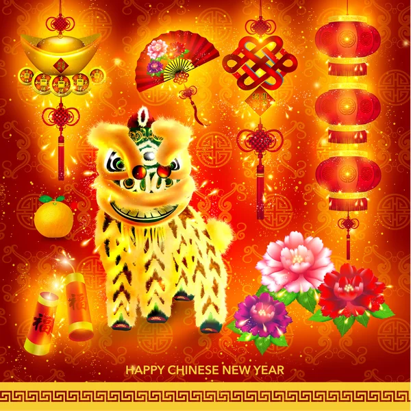 Mutlu Çin yeni yılı dekorasyon seti