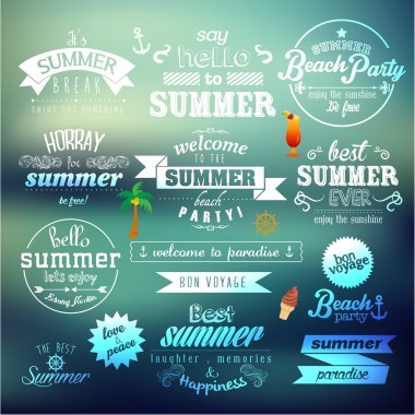 Tipografi yaz tatili teklif vektör tasarımı