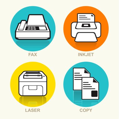 Printing Machine Vector Icon Set clipart