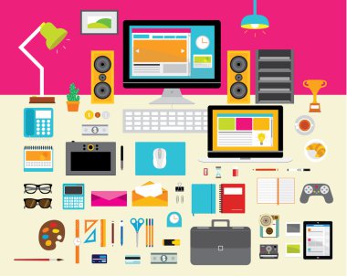 Tasarım öğeleri iş ofis işyeri