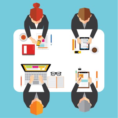 İş ve Office kavramsal vektör tasarımı