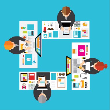 İş ve Office kavramsal vektör tasarımı