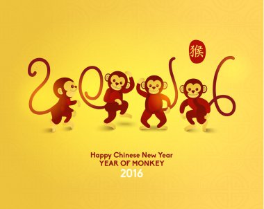 Mutlu çene yeni yıl 2016 yıl maymun