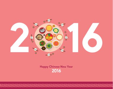 Oryantal mutlu Çin yeni yıl 2016