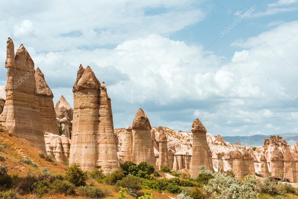 Rock formations in Love Valley of Cappadocia 