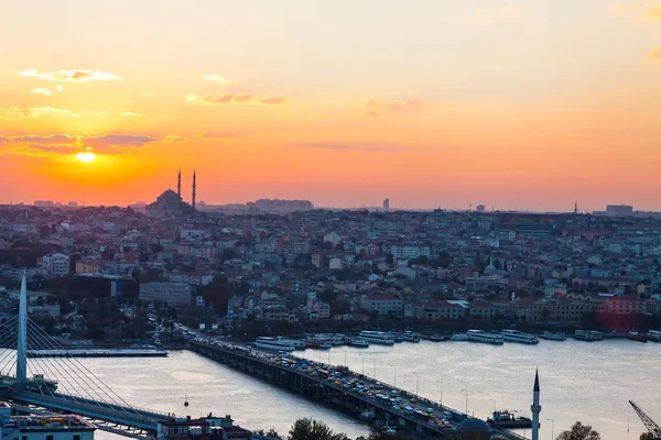 Istanbul, sunset view from Galata tower — Stock Photo, Image