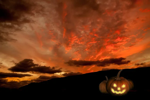 Spooky Halloween backgroung con zucca — Foto Stock