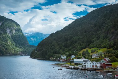 Güzel doğa Hardangerfjord manzara Norveç