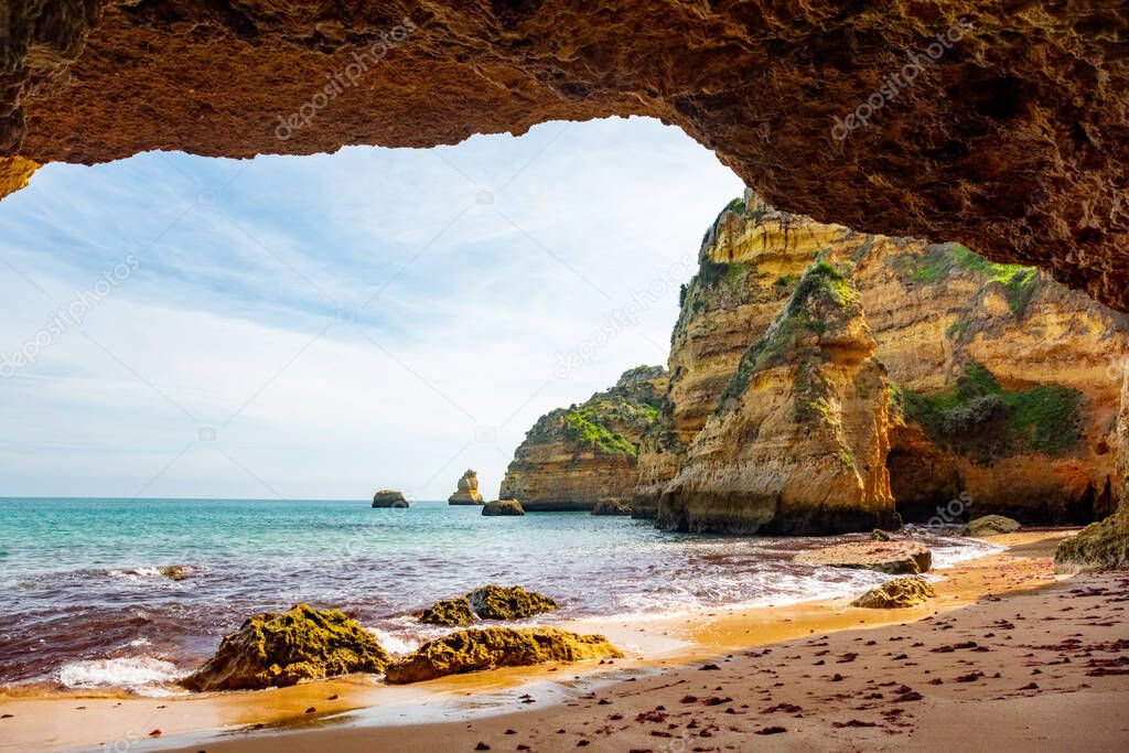 Natural caves and beach, Algarve Portugal