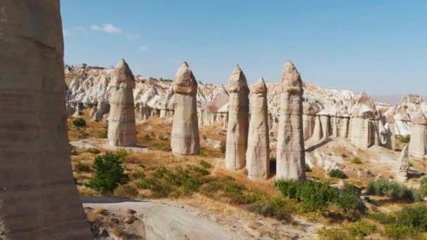 Vue aérienne de drone de Cappadoce à Love Valley Goreme Turquie — Video