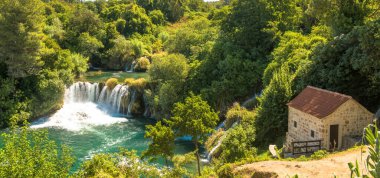 Krka Ulusal Parkı, Şelale Skradinski buk, Hırvatistan.